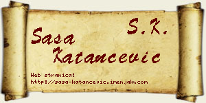 Saša Katančević vizit kartica